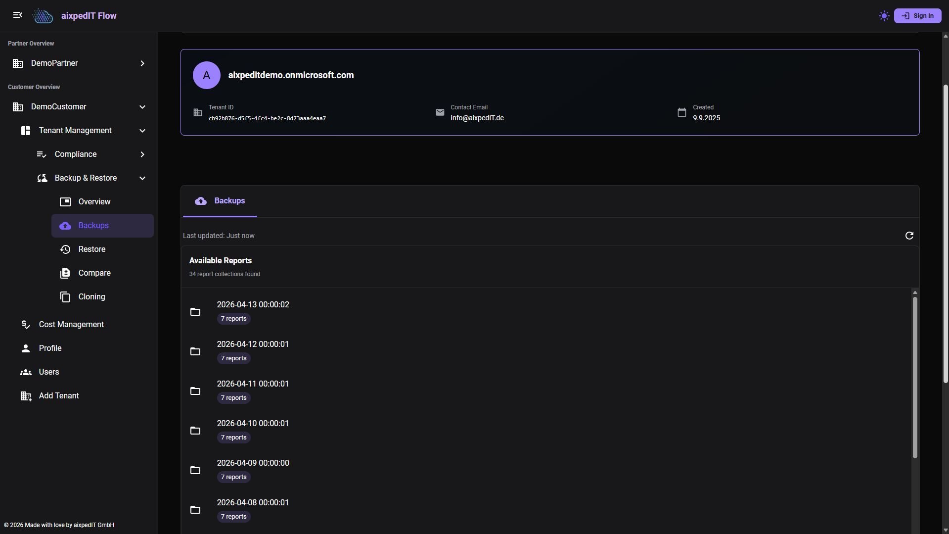 aixpedit Flow backup